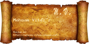 Mehsam Vitéz névjegykártya